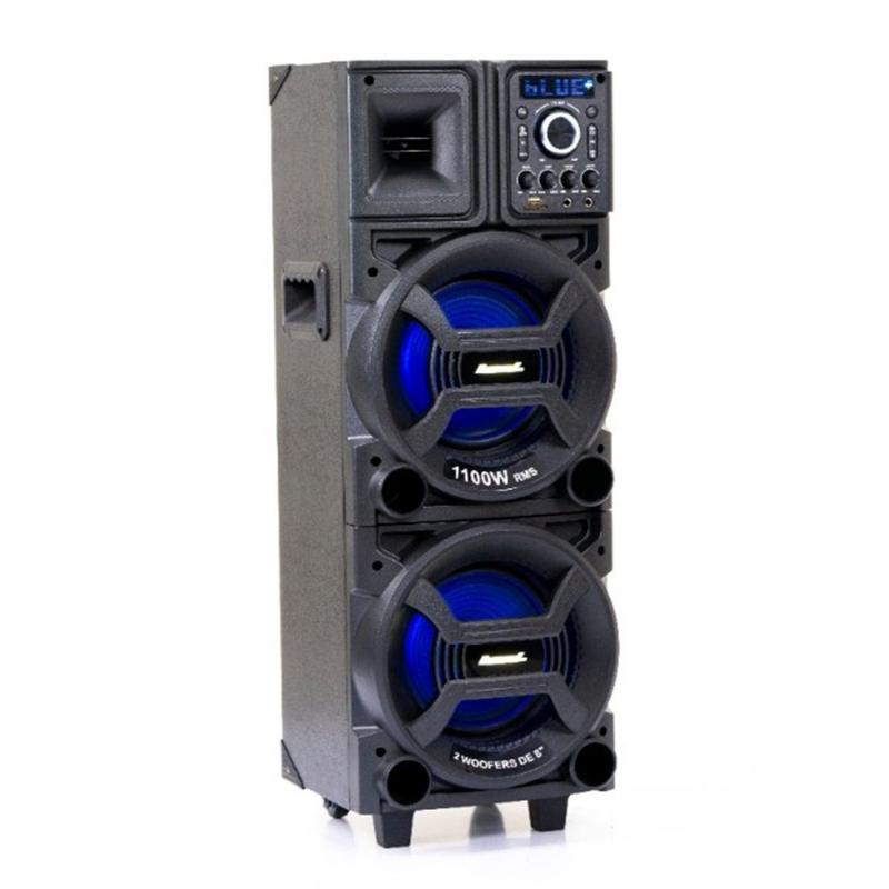 Caixa de Som Amplificada Amvox ACA 1101 Black Duplo 8 1100W Bivolt